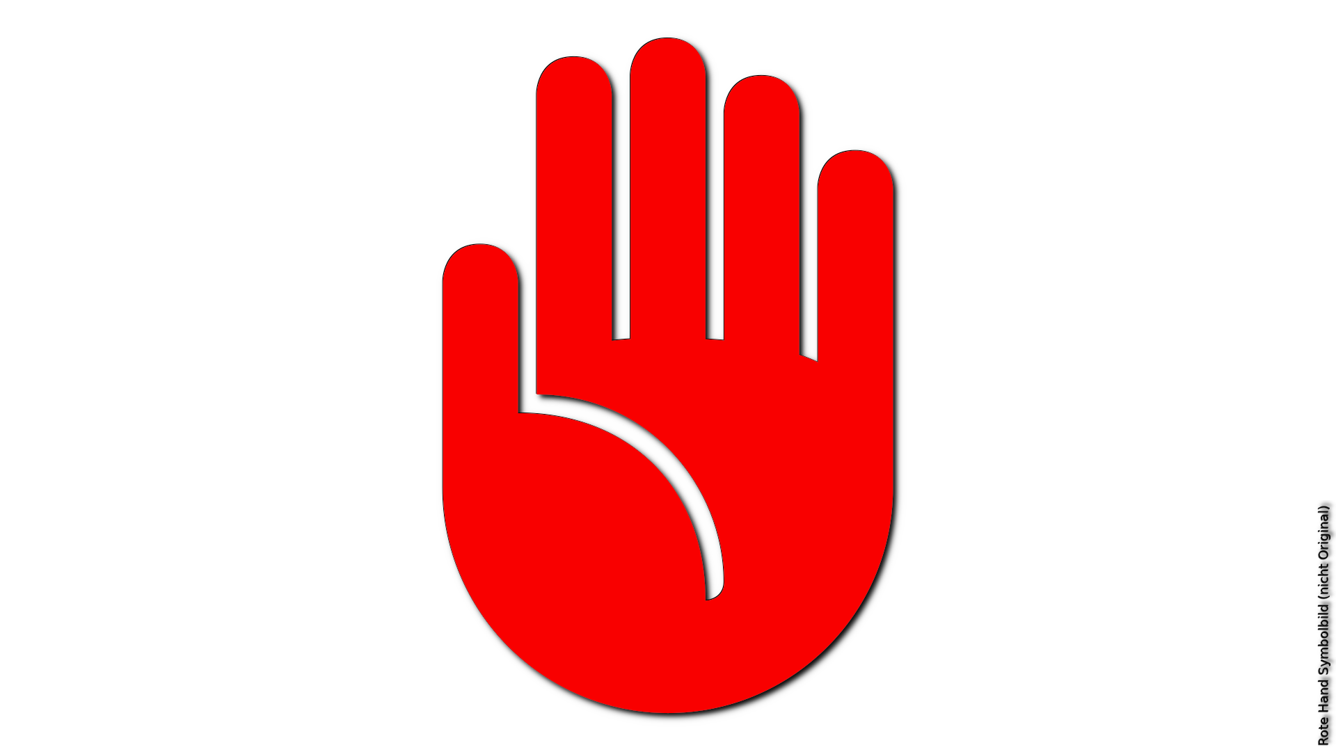 Rote Hand Symbolbild